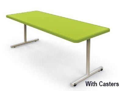 Palmer Hamilton Aero Lightweight Flip Top Table with Edgeguard 24" x 48" x 29"h w/Casters