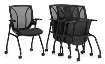 Global Roma Mesh Back Nesting Armchair with Casters