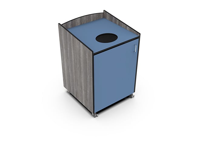 Palmer Hamilton Single Top-Load Recycle Receptacle with Casters 55 gallon