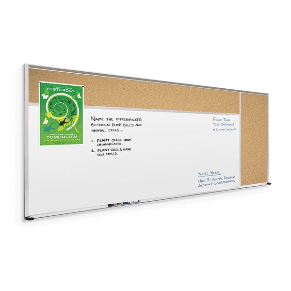 Mooreco Combination Type D Board Porcelain Steel Whiteboard Surface Overall 4'H x 12'W