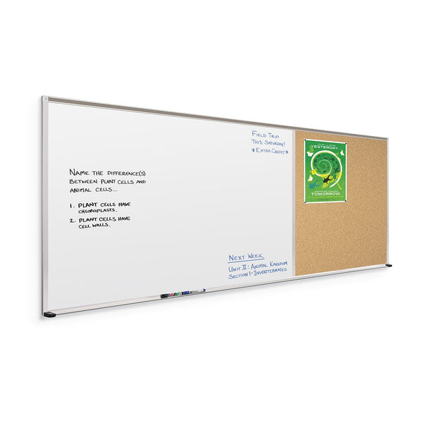 Mooreco Combination Type E Board Porcelain Steel Whiteboard Surface Overall 4'H x 6'W