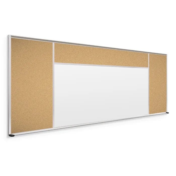 Mooreco Combination Type H Board Porcelain Steel Whiteboard Surface Overall 4'H x 12'W