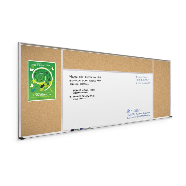 Mooreco Combination Type H Board Porcelain Steel Whiteboard Surface Overall 4'H x 10'W