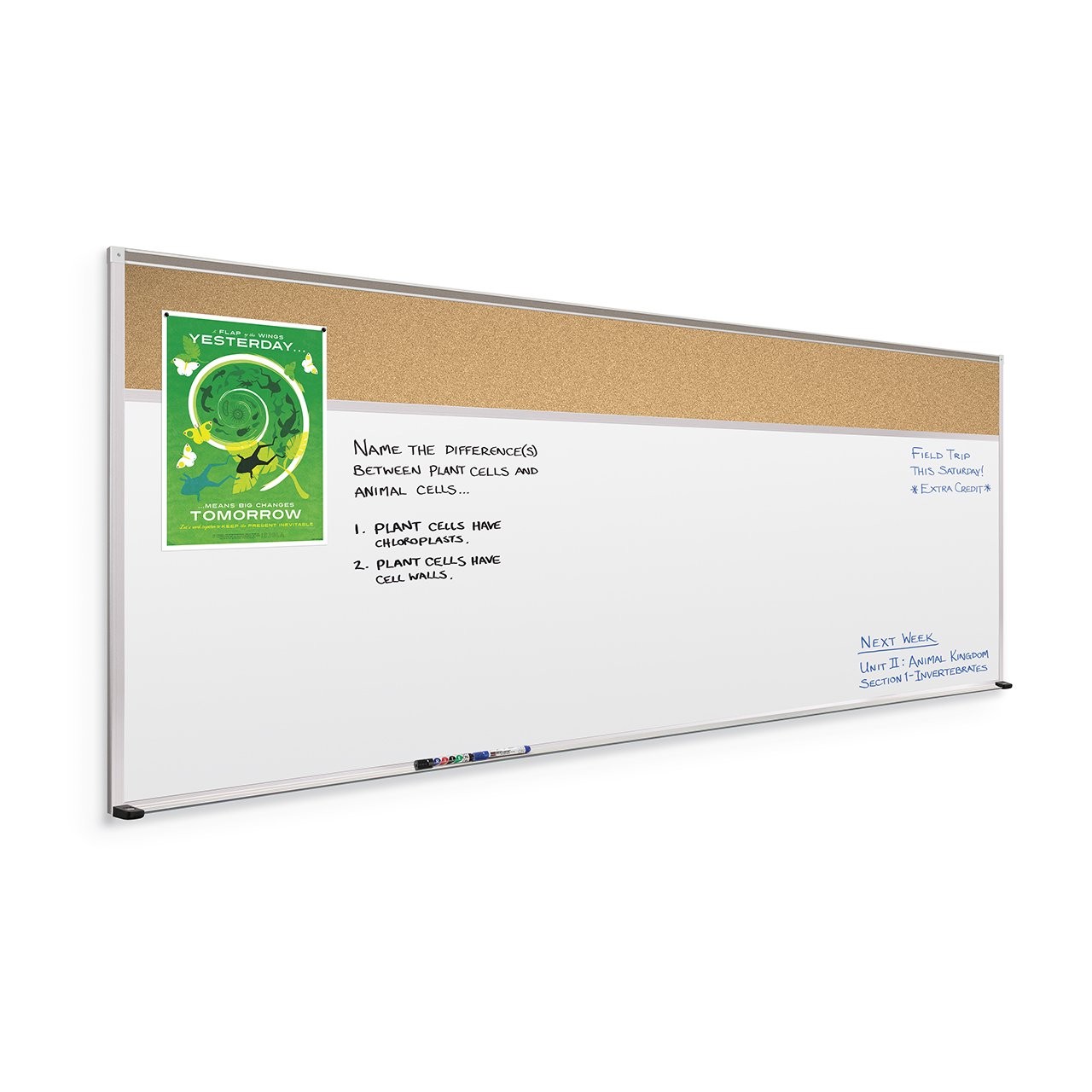 Mooreco Combination Type C Board Porcelain Steel Whiteboard Surface 4'H x 6'W