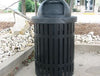 MyTCoat 32 Gallon Trash Receptacle - Slatted Steel - Industry Standard Coating