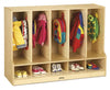 Jonti-CraftÂ® Toddler 5 Section Coat Locker with Step - with Clear Cubbie-Trays