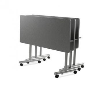 Interior Concepts, Motion Table, T-Leg, Casters, Flip-Top Quick Flip Handle, Height Adjustable-Pin Clip, 18d x72w x26-35h