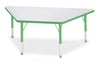 Jonticraft Berries® Trapezoid Activity Tables - 30" X 60", T-height - Gray/Green/Green