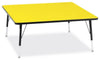Jonticraft Berries® Square Activity Table - 48" X 48", Mobile - Yellow/Black/Black