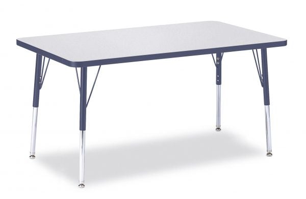 Jonticraft Berries® Rectangle Activity Table - 30" X 48", A-height - Gray/Navy/Navy