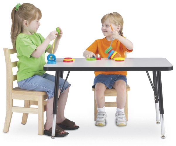 Jonticraft Berries® Rectangle Activity Table - 24" X 36", A-height - Gray/Red/Red