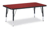 Jonticraft Berries® Rectangle Activity Table - 30" X 48", A-height - Gray/Red/Red