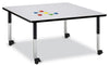 Jonticraft Berries® Square Activity Table - 48" X 48", Mobile - Gray/Black/Black