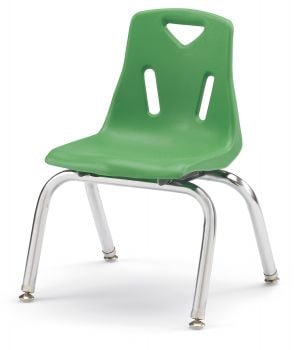 Jonticraft Berries® Stacking Chairs with Chrome-Plated Legs - 12" Ht - Set of 6 - Green