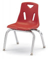 Jonticraft Berries® Stacking Chairs with Chrome-Plated Legs - 12" Ht - Set of 6 - Red