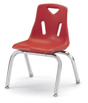 Jonticraft Berries® Stacking Chairs with Chrome-Plated Legs - 10" Ht - Set of 6 - Red