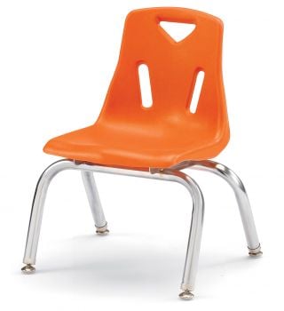 Jonticraft Berries® Stacking Chair with Chrome-Plated Legs - 10" Ht - Orange