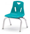 Jonticraft Berries® Stacking Chairs with Chrome-Plated Legs - 12" Ht - Set of 6 - Teal