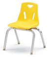 Jonticraft Berries® Stacking Chairs with Chrome-Plated Legs - 12" Ht - Set of 6 - Yellow