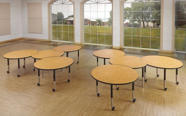 Jonticraft Berries® Collaborative Hub Table - 44" X 47" - Maple/Gray