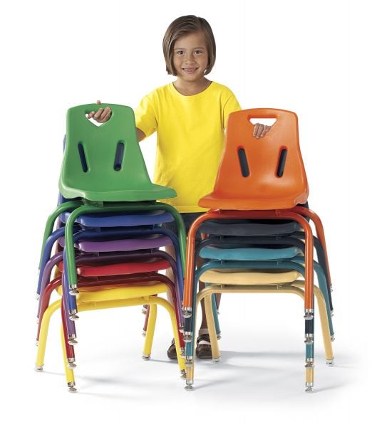 Jonticraft Berries® Stacking Chair with Powder-Coated Legs - 16" Ht - Navy
