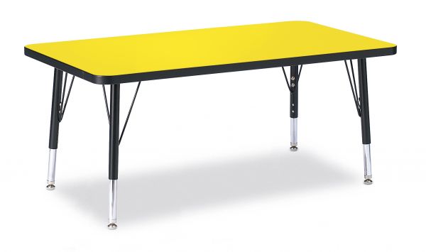 Jonticraft Berries® Rectangle Activity Table - 30" X 48", E-height - Yellow/Black/Black