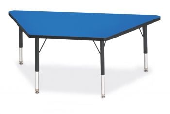 Jonticraft Berries® Trapezoid Activity Tables - 30" X 60", Mobile - Blue/Black/Black
