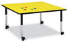 Jonticraft Berries® Square Activity Table - 48" X 48", Mobile - Yellow/Black/Black