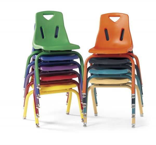 Jonticraft Berries® Stacking Chairs with Powder-Coated Legs - 10" Ht - Set of 6 - Camel