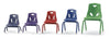 Jonticraft Berries® Stacking Chairs with Powder-Coated Legs - 14" Ht - Set of 6 - Red