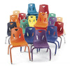 Jonticraft Berries® Stacking Chairs with Powder-Coated Legs - 14" Ht - Set of 6 - Navy