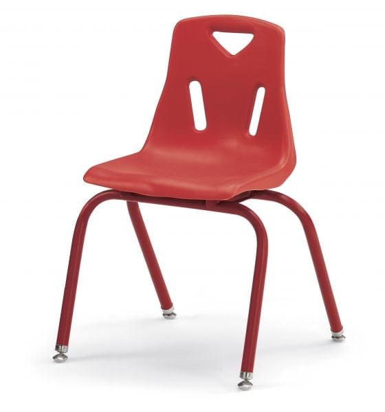 Jonticraft Berries® Stacking Chair with Powder-Coated Legs - 14" Ht - Red