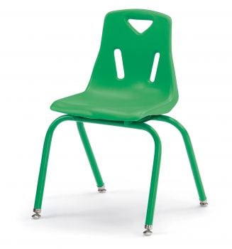 Jonticraft Berries® Stacking Chair with Powder-Coated Legs - 16" Ht - Green