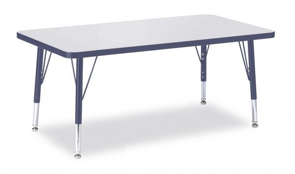 Jonticraft Berries® Rectangle Activity Table - 30" X 48", A-height - Gray/Yellow/Yellow