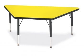 Jonticraft Berries® Trapezoid Activity Tables - 30" X 60", T-height - Yellow/Black/Black