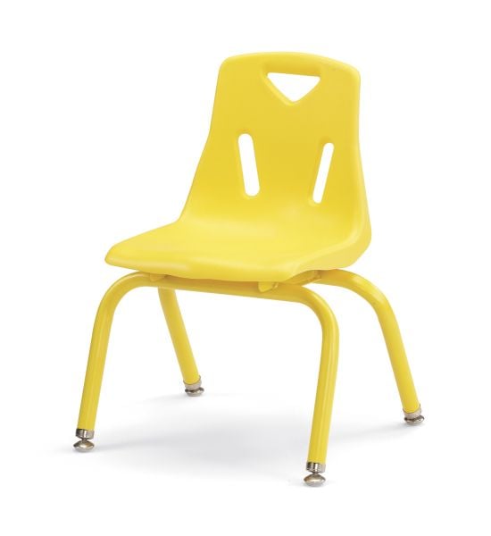 Jonticraft Berries® Stacking Chairs with Powder-Coated Legs - 12" Ht - Set of 6 - Yellow