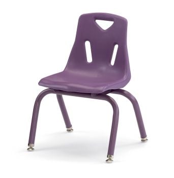 Jonticraft Berries® Stacking Chairs with Powder-Coated Legs - 12" Ht - Set of 6 - Purple