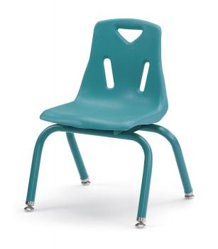 Jonticraft Berries® Stacking Chairs with Powder-Coated Legs - 10" Ht - Set of 6 - Teal