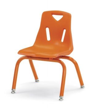 Jonticraft Berries® Stacking Chair with Powder-Coated Legs - 12" Ht - Orange