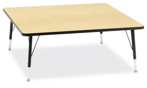 Jonticraft Berries® Square Activity Table - 48" X 48", E-height - Gray/Black/Black