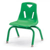 Jonticraft Berries® Stacking Chairs with Powder-Coated Legs - 10" Ht - Set of 6 - Green