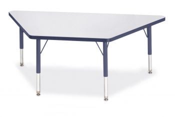 Jonticraft Berries® Trapezoid Activity Tables - 30" X 60", T-height - Gray/Navy/Navy