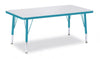Jonticraft Berries® Rectangle Activity Table - 30" X 48", T-height - Gray/Teal/Teal
