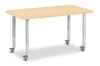Jonticraft Berries® Rectangle Activity Table - 30" X 48", Mobile - Maple/Maple/Gray