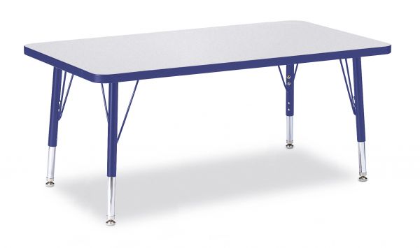 Jonticraft Berries® Rectangle Activity Table - 24" X 36", Mobile - Gray/Orange/Gray