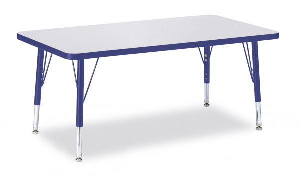 Jonticraft Berries® Rectangle Activity Table - 30" X 48", T-height - Gray/Purple/Purple