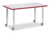 Jonticraft Berries® Rectangle Activity Table - 30" X 48", Mobile - Gray/Red/Gray