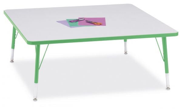 Jonticraft Berries® Square Activity Table - 48" X 48", E-height - Gray/Green/Green