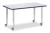 Jonticraft Berries® Rectangle Activity Table - 24" X 36", Mobile - Gray/Navy/Gray