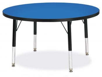 Jonticraft Berries® Round Activity Table - 36" Diameter, E-height - Blue/Black/Black